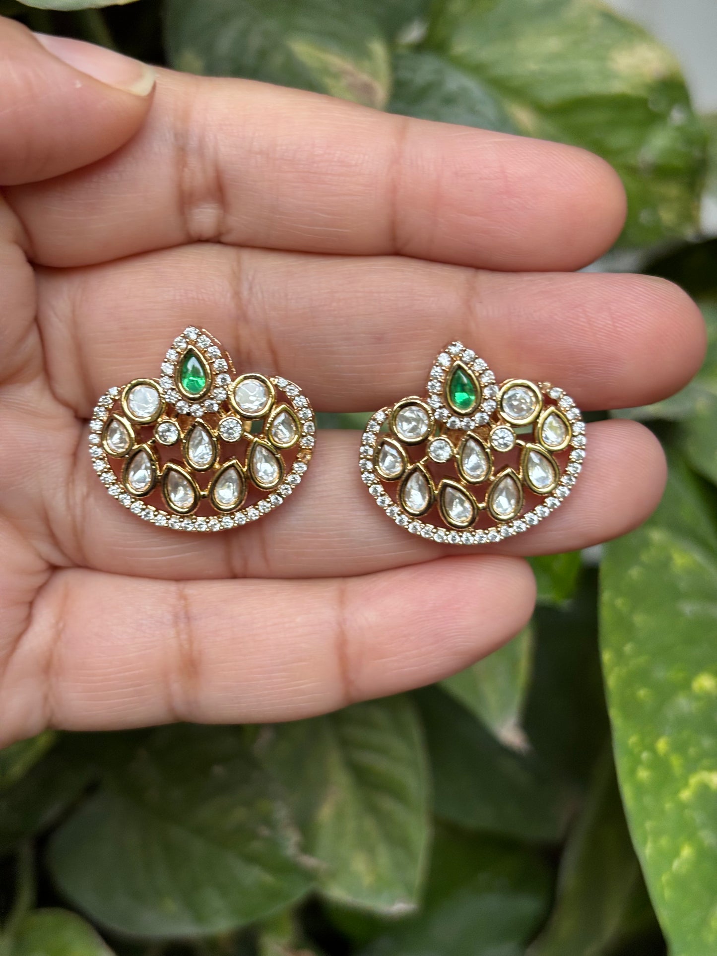 Kavya Pearl Floral Stud Earrings