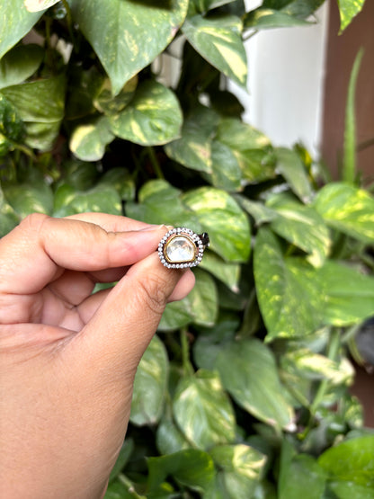 Kiara Halo Moissanite Adjustable Ring - 
