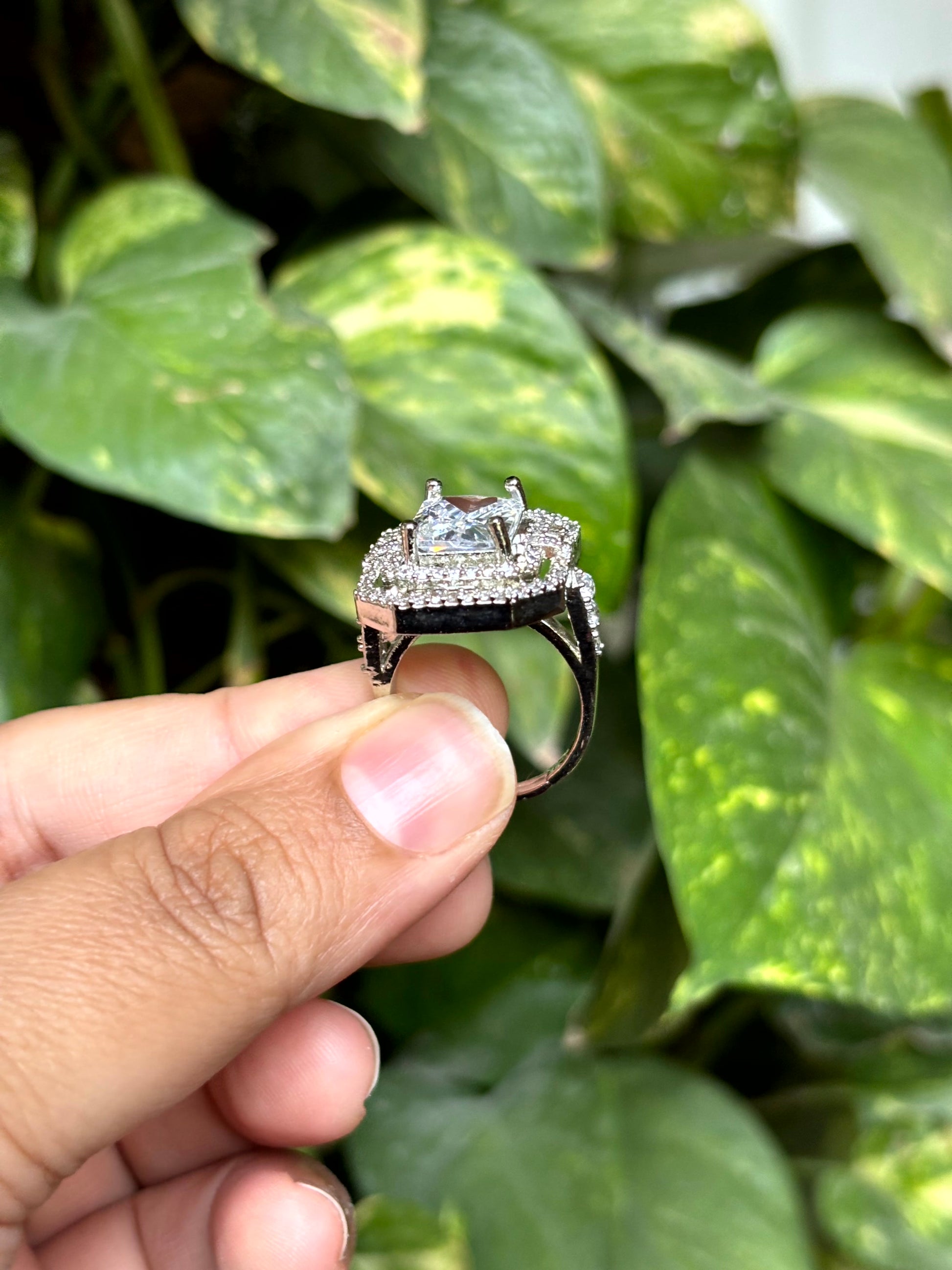 Crown Halo Cocktail Adjustable Ring - 