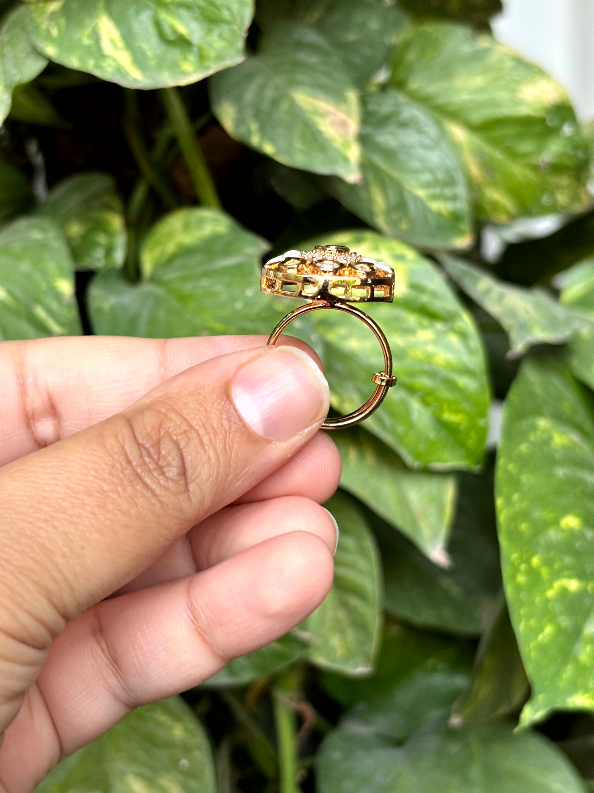 Vanya Ivory Moissanite Adjustable Ring - 