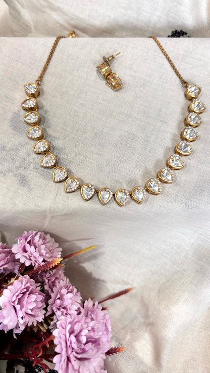 Prisha Moissanite Polki Wedding Jewelry Set - A-25-N-O-1NHSH-BJ