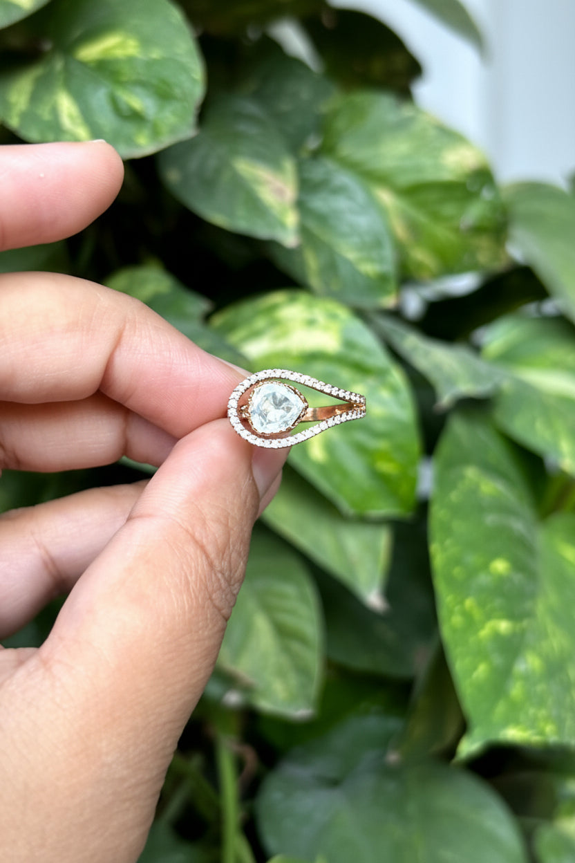 Inaya Teardrop Moissanite Ring - 