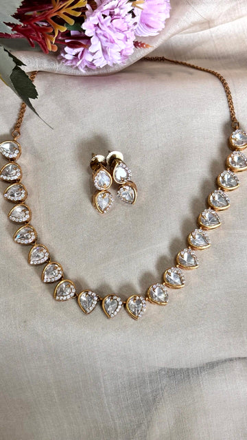 Prisha Moissanite Polki Wedding Jewelry Set - A-25-N-O-1NHSH-BJ