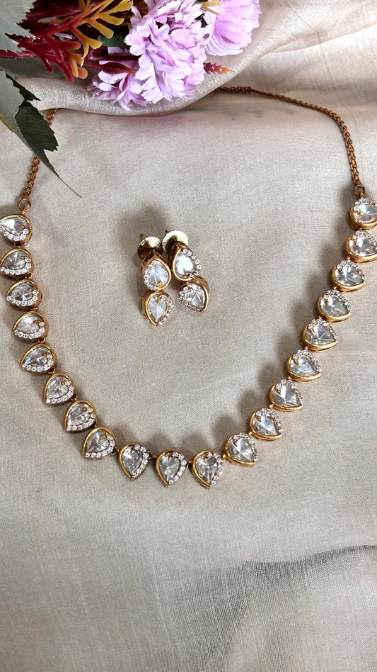 Prisha Moissanite Polki Wedding Jewelry Set - A-25-N-O-1NHSH-BJ