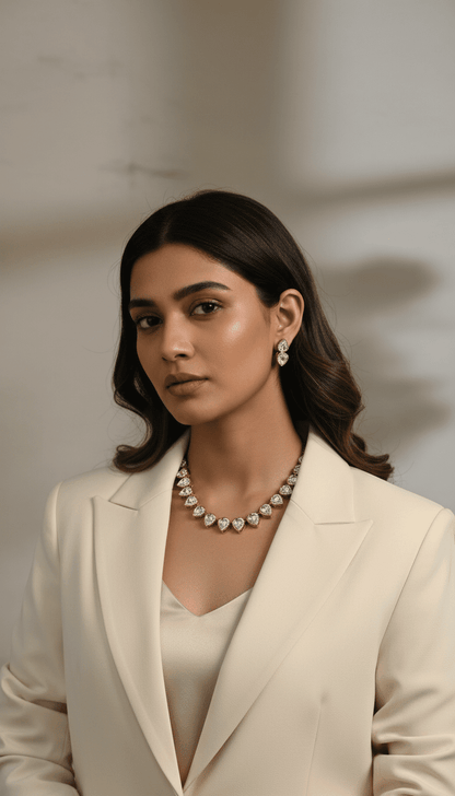 Prisha Moissanite Polki Wedding Jewelry Set - A-25-N-O-1NHSH-BJ