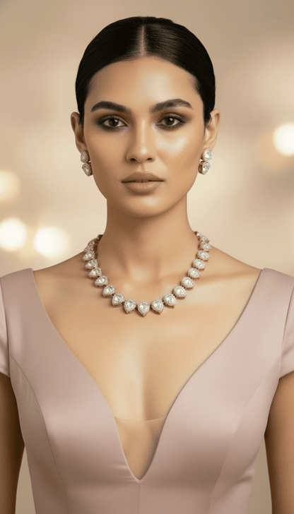 Prisha Moissanite Polki Wedding Jewelry Set - A-25-N-O-1NHSH-BJ