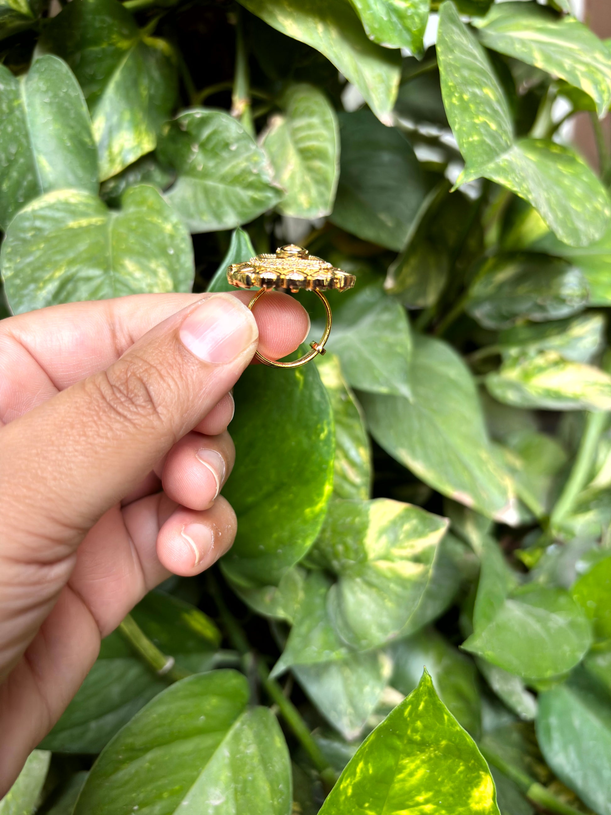 Aqua Blue Moissanite Cocktail Ring - 