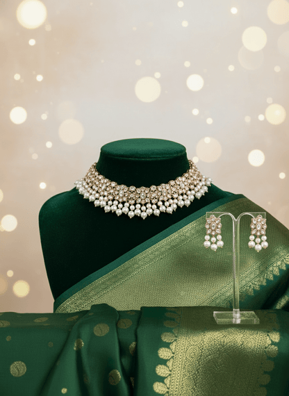 Aadhya Royal Moissanite Pearl Choker - NS2-BJ