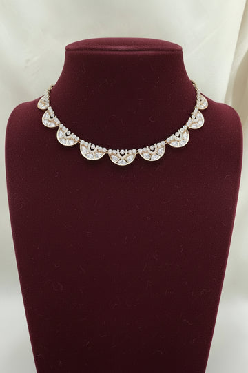 Kiara Moissanite Floral Necklace Set - A-25-N-M-1NHSH-BJ
