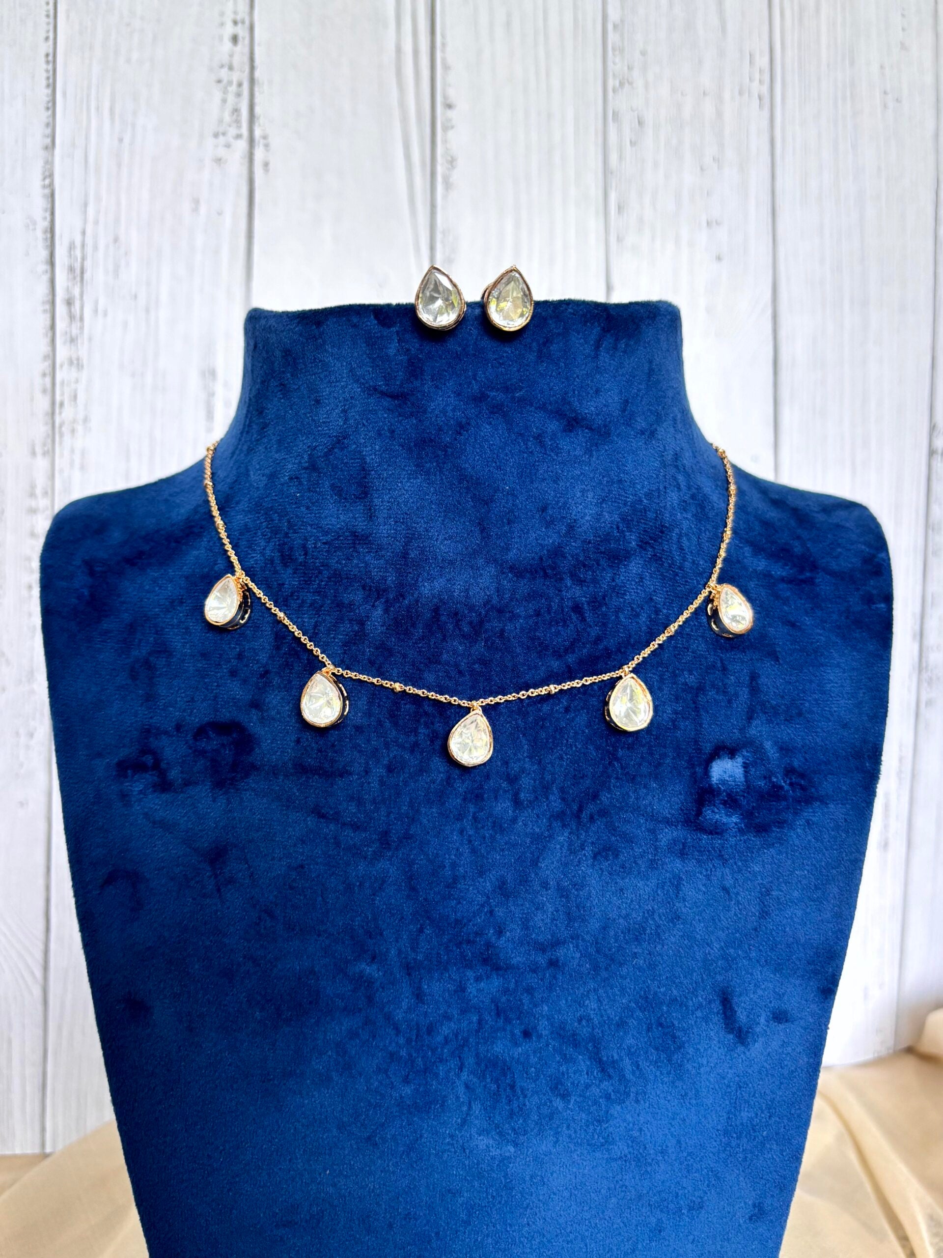 Anvi Minimal Moissanite Necklace Set - A-25-N-M-11BBY-BJ