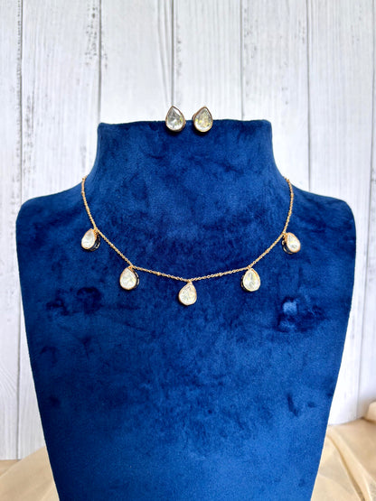 Anvi Minimal Moissanite Necklace Set - A-25-N-M-11BBY-BJ