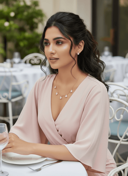 Anvi Minimal Moissanite Necklace Set - A-25-N-M-11BBY-BJ