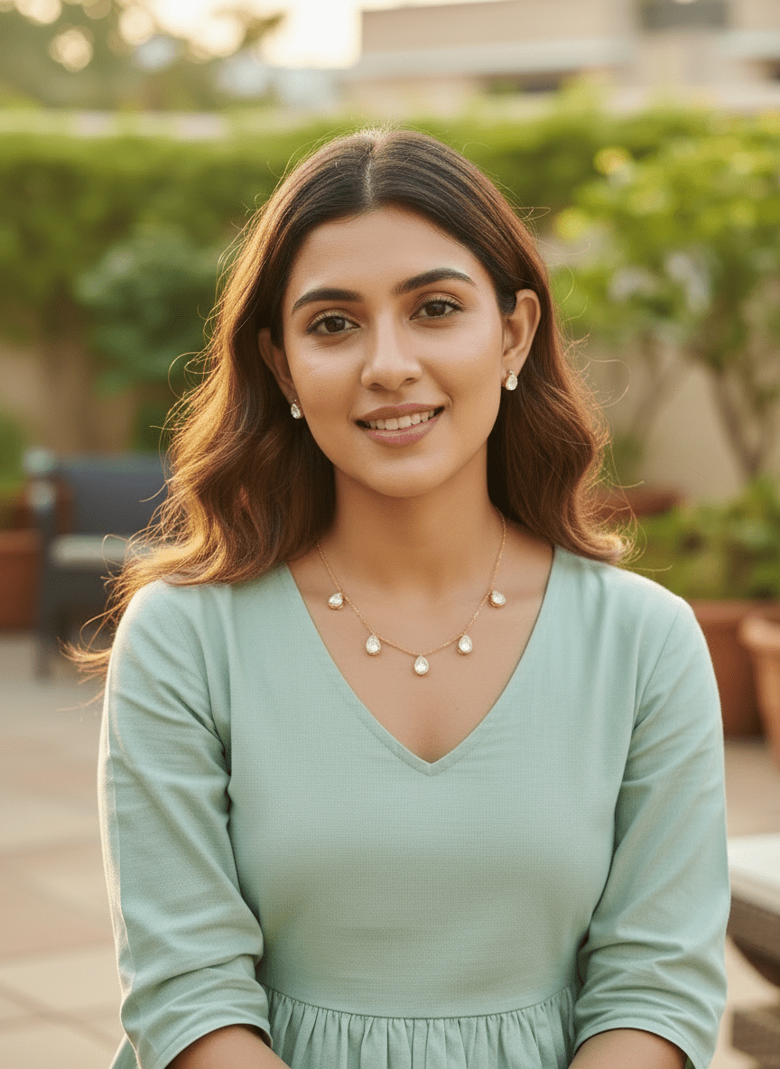 Anvi Minimal Moissanite Necklace Set - A-25-N-M-11BBY-BJ