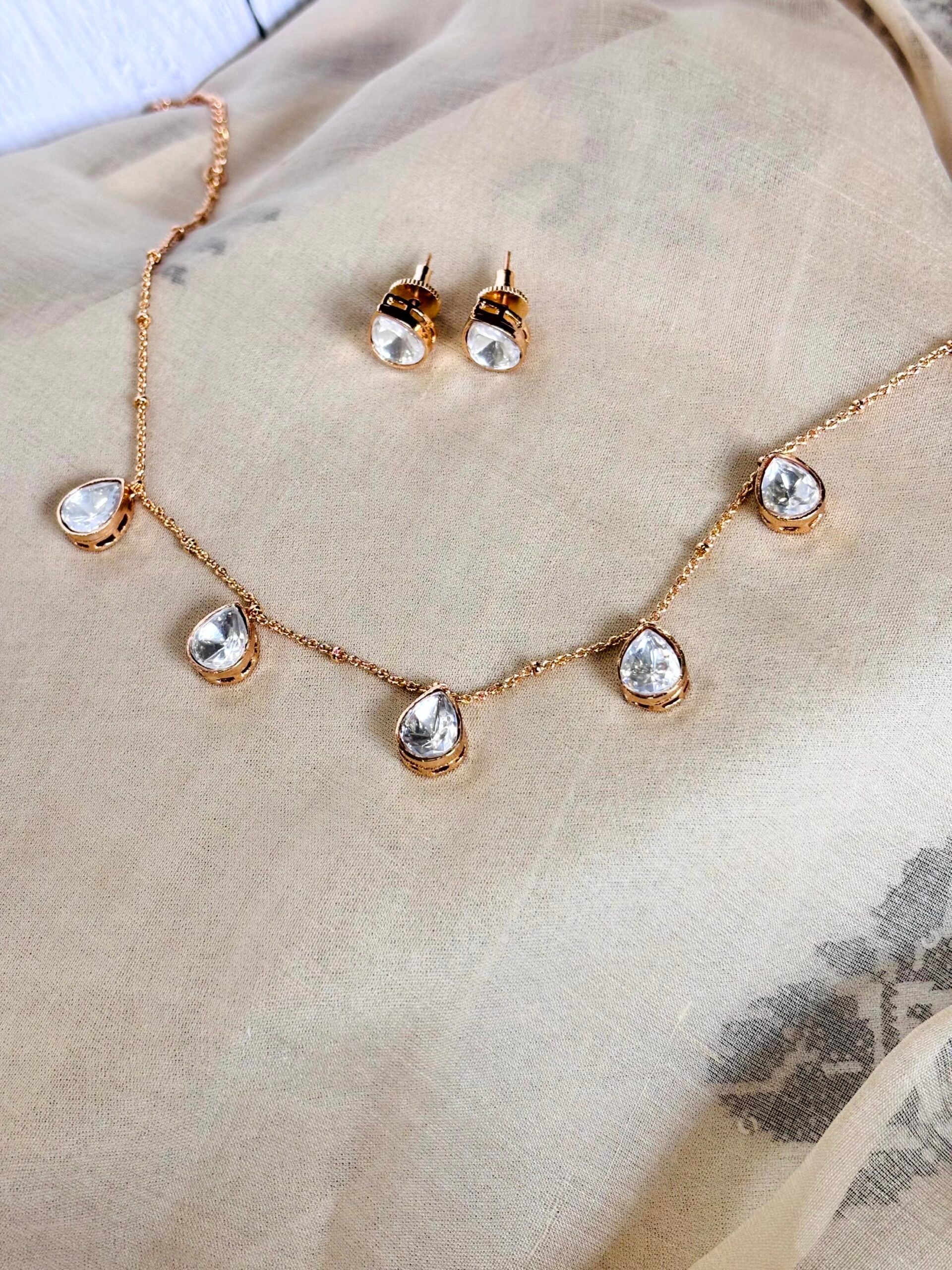 Anvi Minimal Moissanite Necklace Set - A-25-N-M-11BBY-BJ