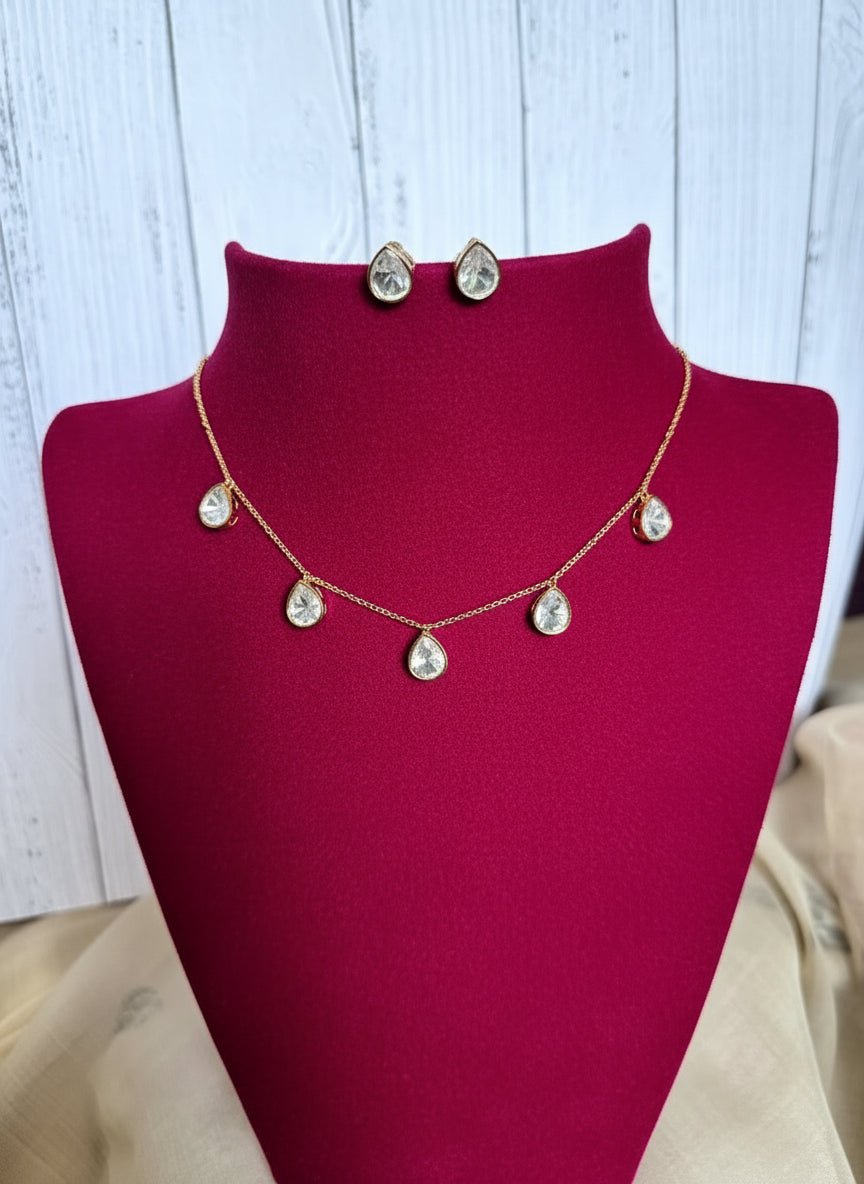 Anvi Minimal Moissanite Necklace Set - A-25-N-M-11BBY-BJ