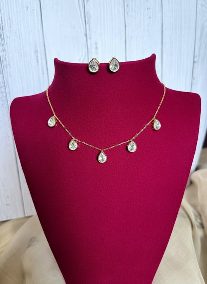 Anvi Minimal Moissanite Necklace Set - A-25-N-M-11BBY-BJ