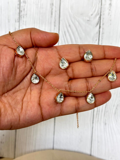 Anvi Minimal Moissanite Necklace Set - A-25-N-M-11BBY-BJ