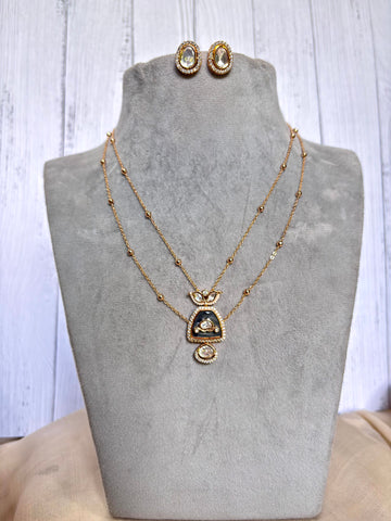 Anika Modern Moissanite Pendant Necklace - A-25-N-M-11KKY-BJ