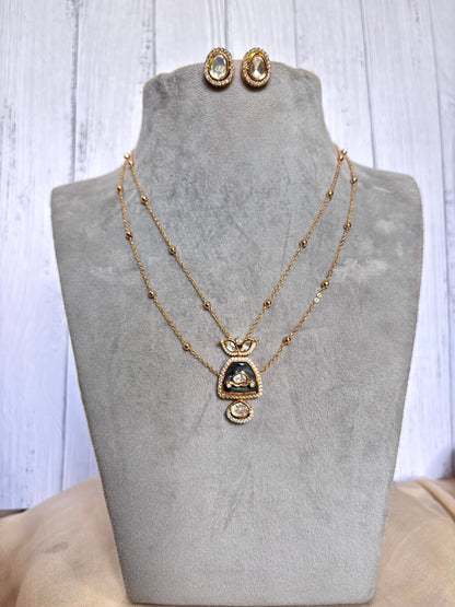 Anika Modern Moissanite Pendant Necklace - A-25-N-M-11KKY-BJ