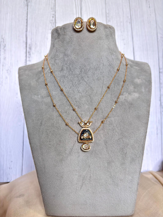 Anika Modern Moissanite Pendant Necklace - A-25-N-M-11KKY-BJ