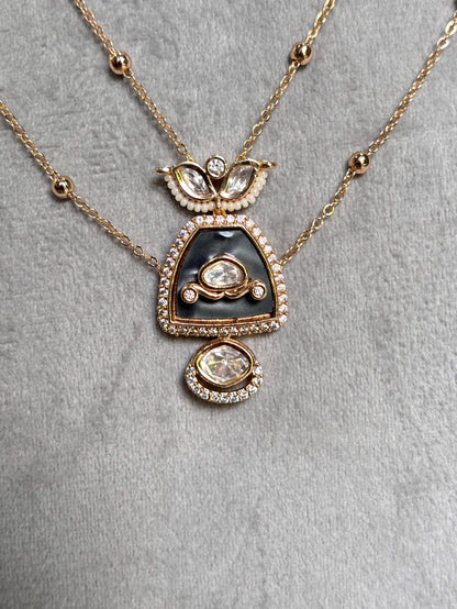 Anika Modern Moissanite Pendant Necklace - A-25-N-M-11KKY-BJ