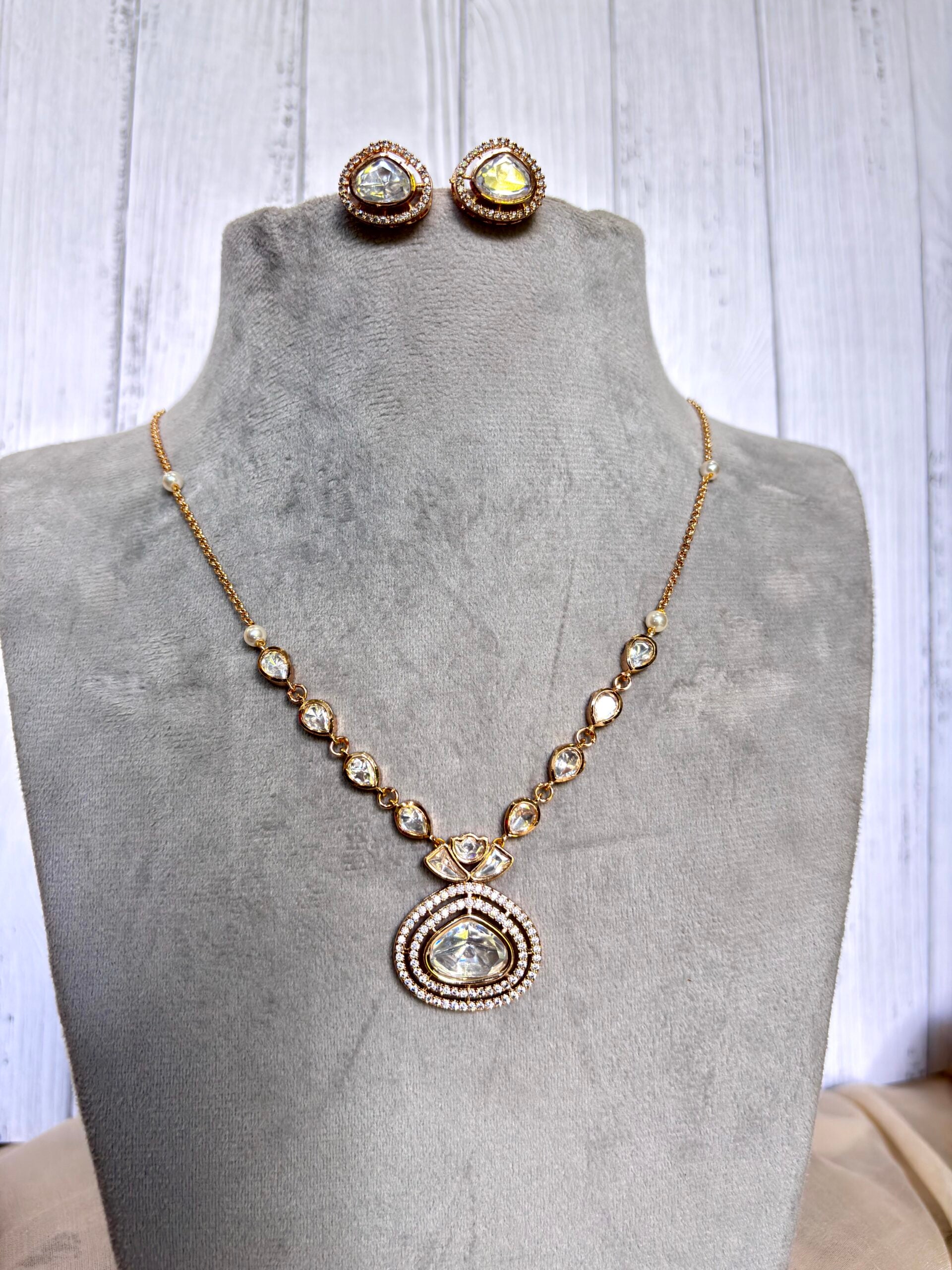 Ishani Modern Moissanite Necklace Set - A-25-N-M-1NYQH-BJ