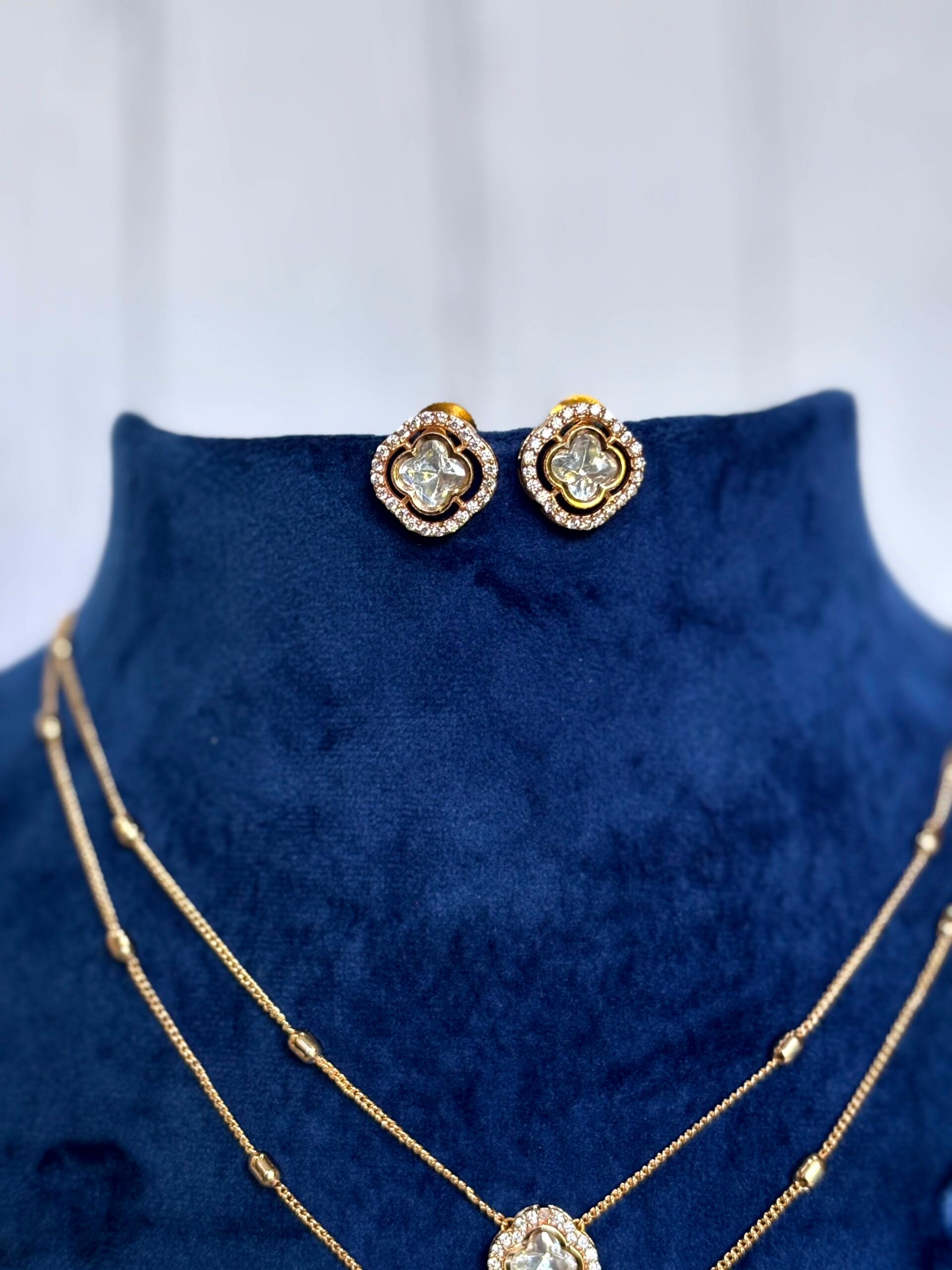 Yashvi Stylish Moissanite Necklace Set - A-25-N-M-11SBD-BJ