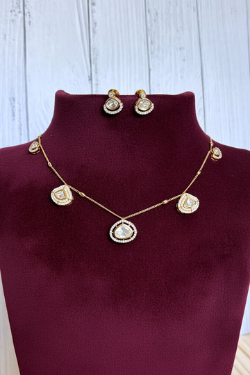 Ridhima Versatile Moissanite Necklace Set - A-25-N-M-11SDH-BJ