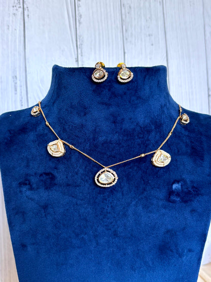 Ridhima Versatile Moissanite Necklace Set - A-25-N-M-11SDH-BJ