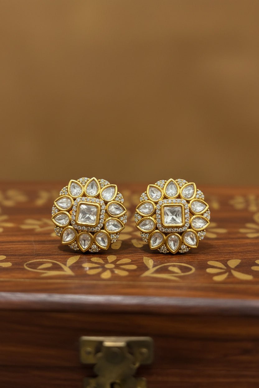 Kiara Noor Floral Moissanite Studs - 