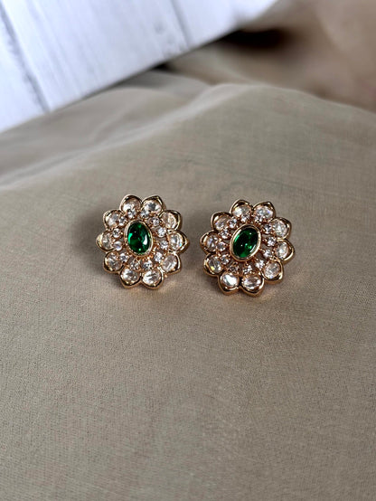 Meera Regal Moissanite Emerald Pendant Set - A-25-N-M-11WHD-BJ