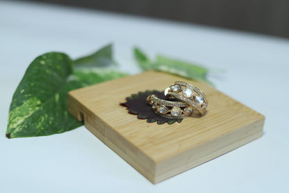 Zoya Floral Polki Moissanite Hoops - 