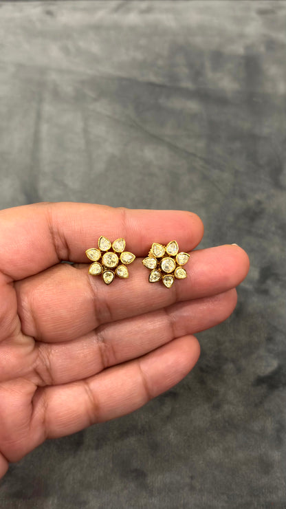 Zoya Floral Moissanite Stud Earrings - 