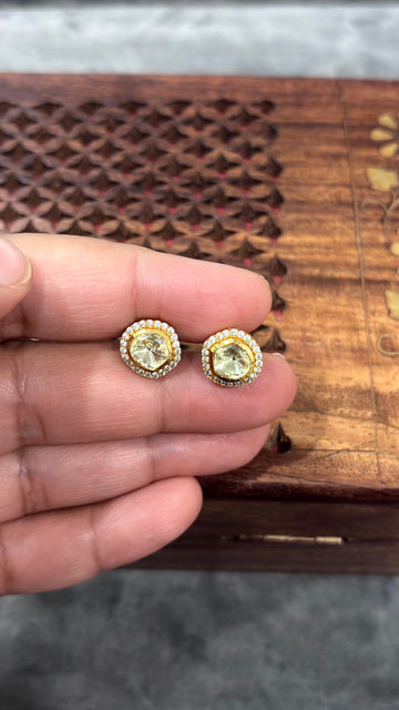 Myra Luxe Halo Moissanite Stud Earrings - 