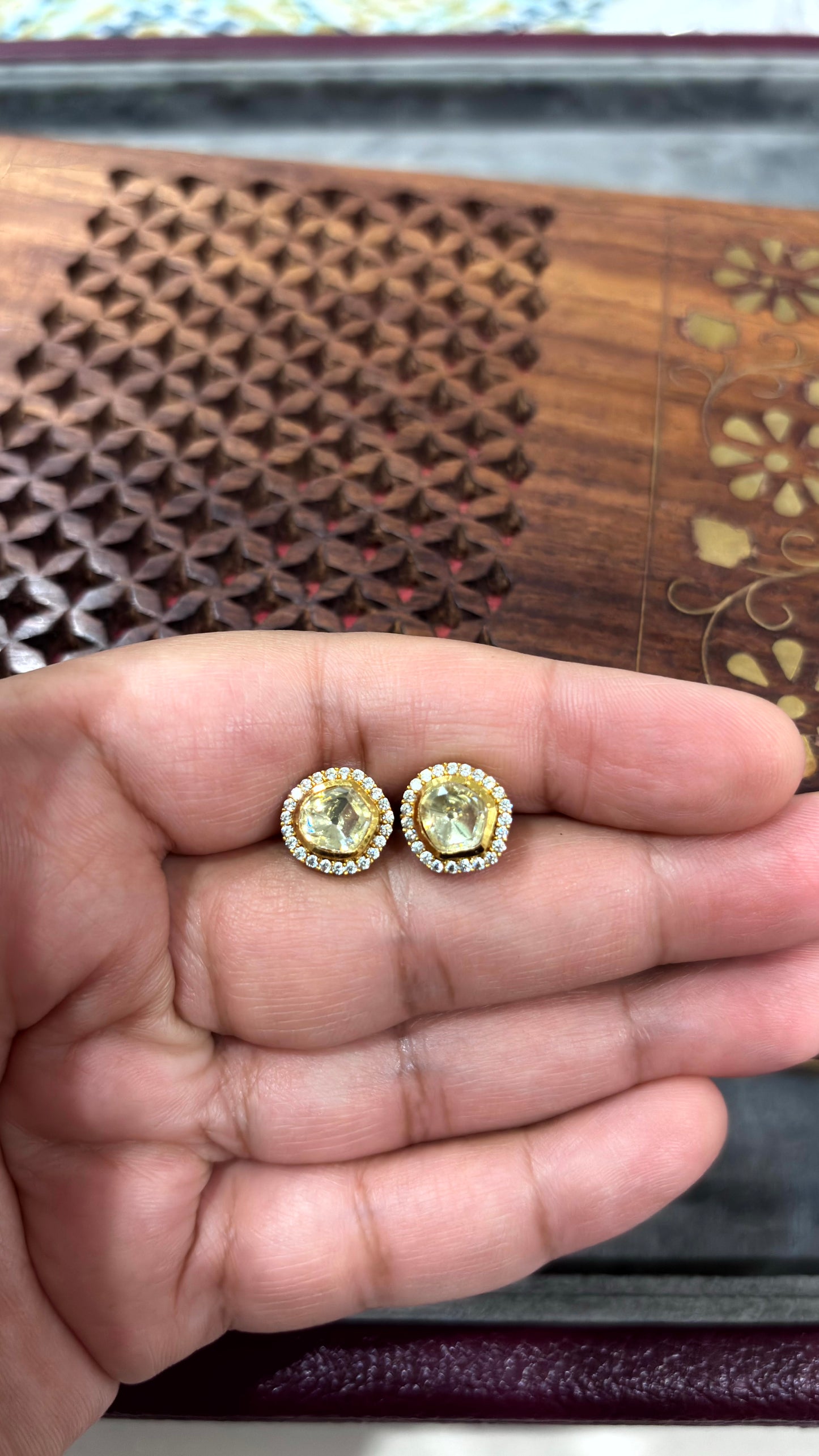 Myra Luxe Halo Moissanite Stud Earrings - 