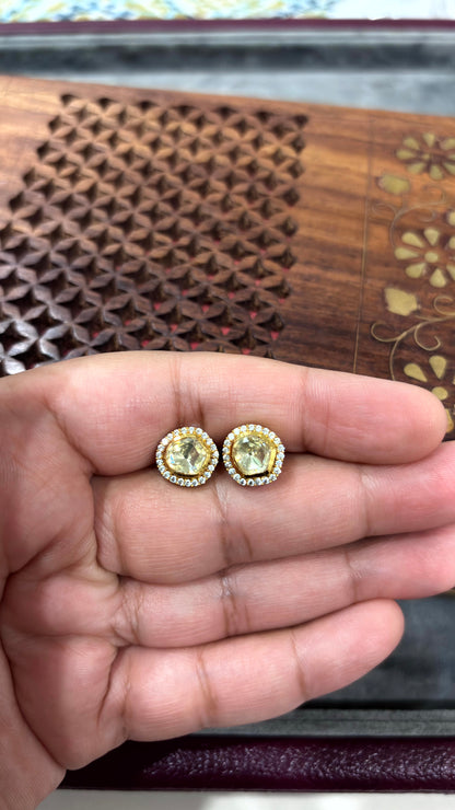 Myra Luxe Halo Moissanite Stud Earrings - 