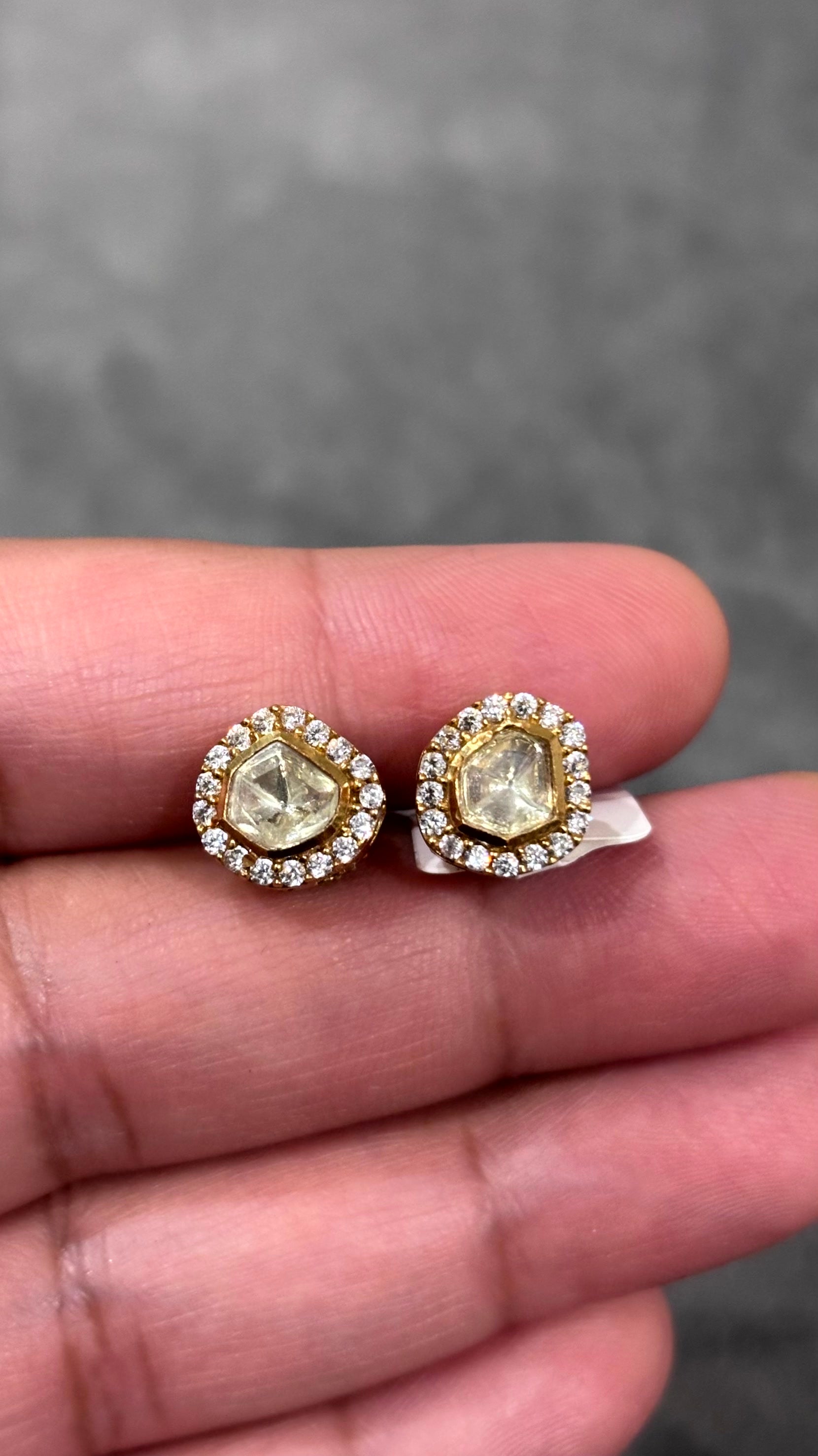 Myra Luxe Halo Moissanite Stud Earrings - 