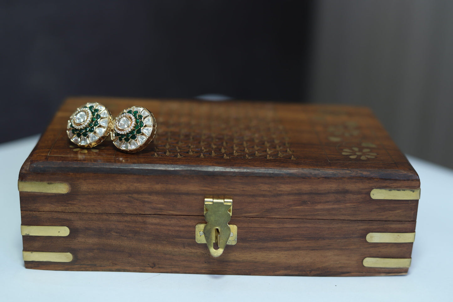 Rhea Polki Moissanite Studs - 