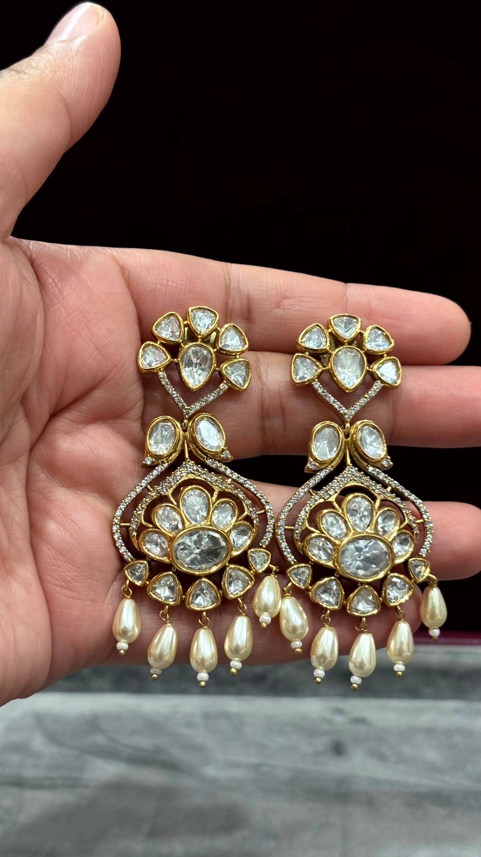 Mahika Luxe Statement Moissanite Drop Earrings - 