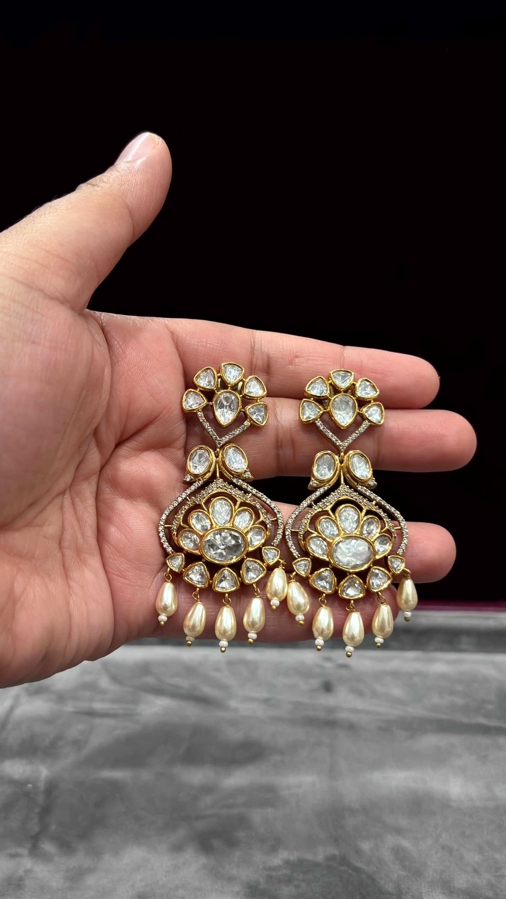 Mahika Luxe Statement Moissanite Drop Earrings - 
