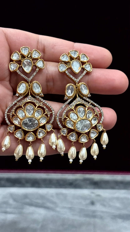 Mahika Luxe Statement Moissanite Drop Earrings - 