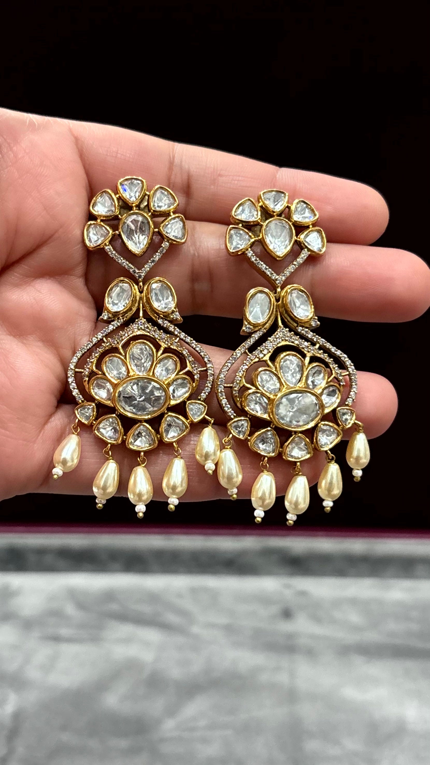 Mahika Luxe Statement Moissanite Drop Earrings - 