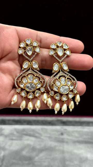 Mahika Luxe Statement Moissanite Drop Earrings - 