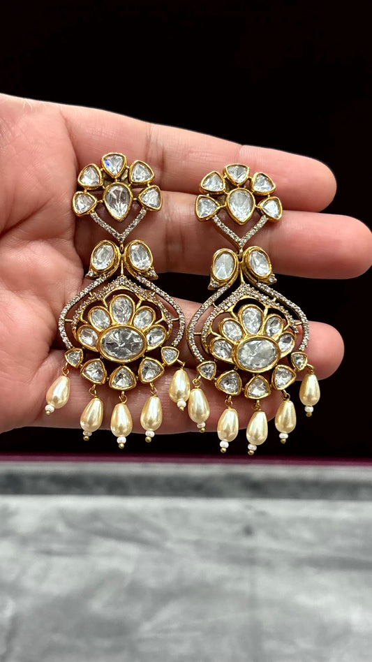 Mahika Luxe Statement Moissanite Drop Earrings - 