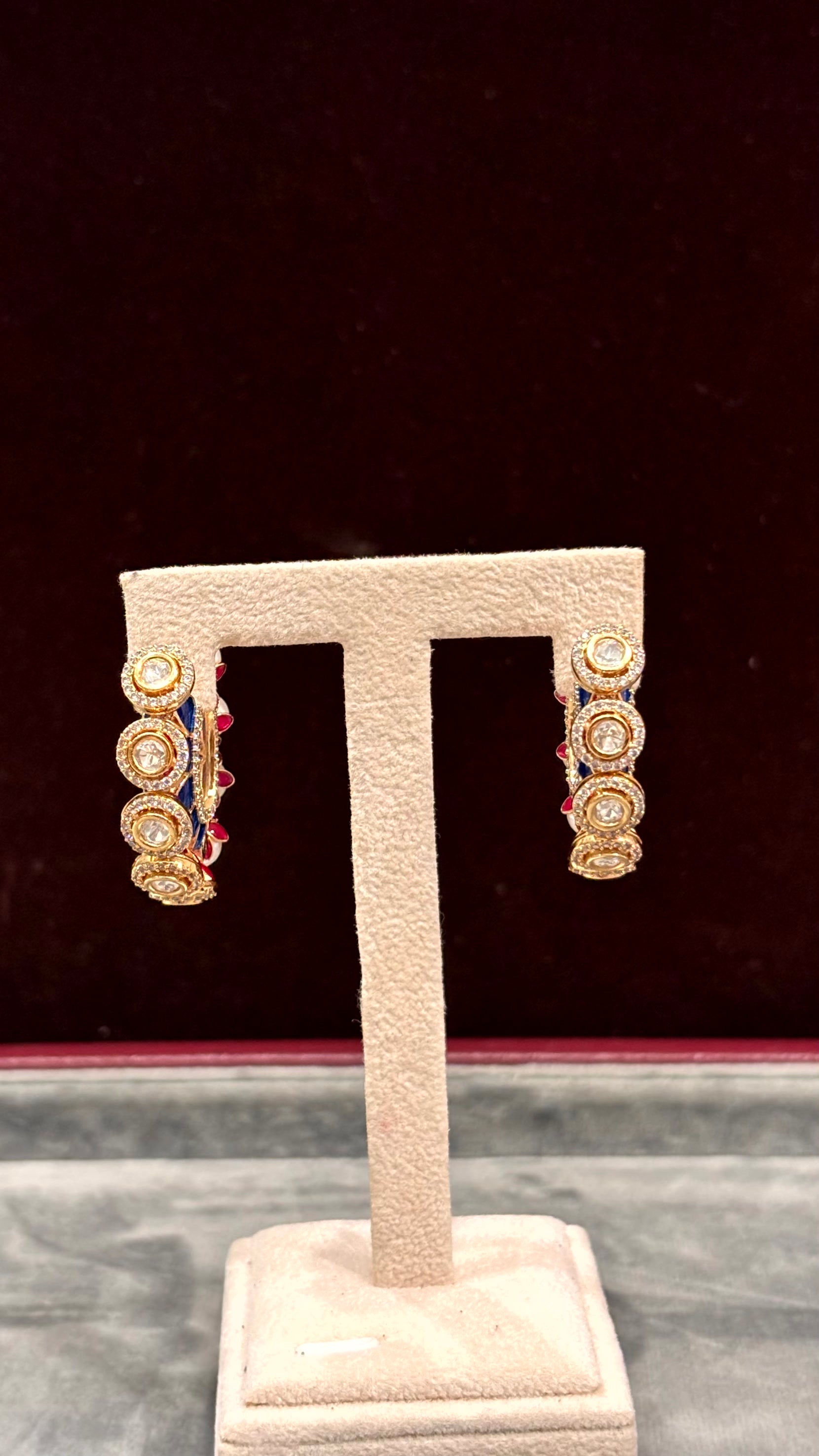 Kavya Pearl Moissanite Hoops - 