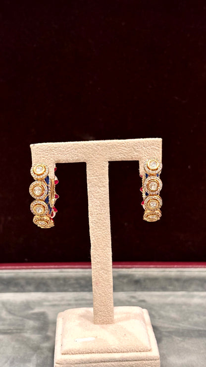 Kavya Pearl Moissanite Hoops - 
