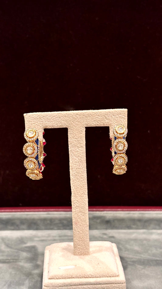 Kavya Pearl Moissanite Hoops - 
