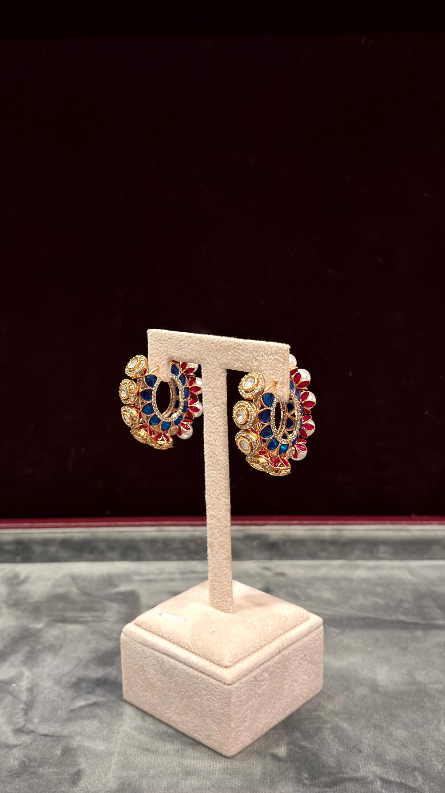 Kavya Pearl Moissanite Hoops - 