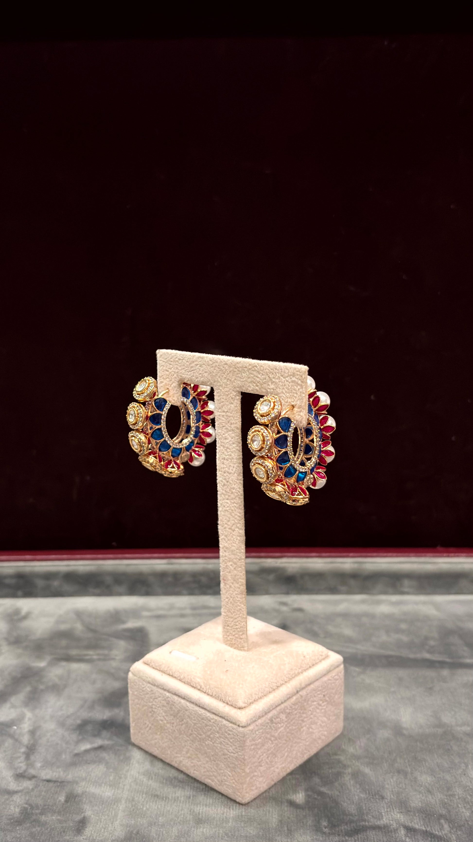 Kavya Pearl Moissanite Hoops - 