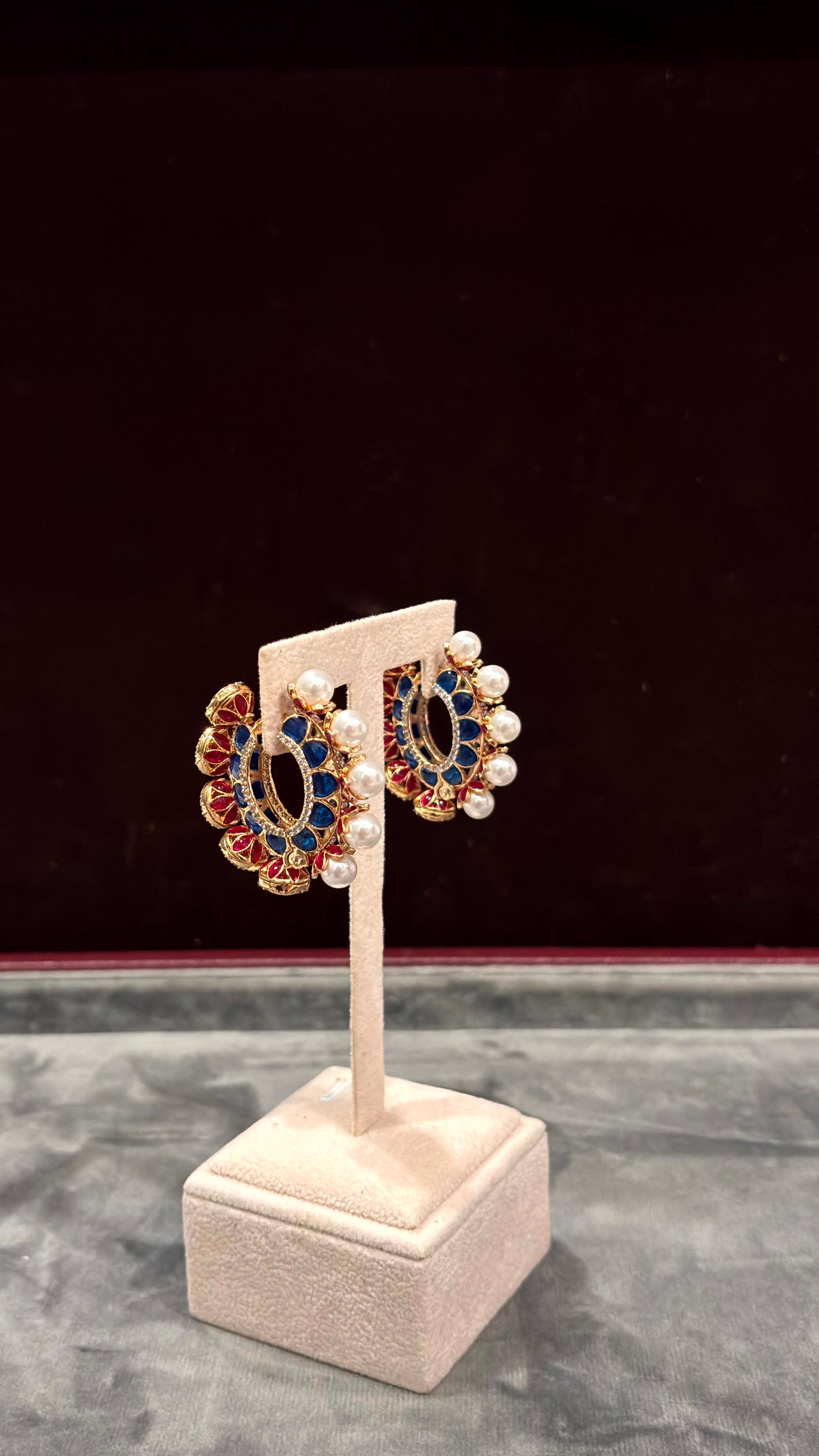 Kavya Pearl Moissanite Hoops - 